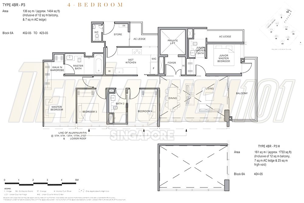 Parc Clematis Floor Plan 4-Bedroom Premium 1464