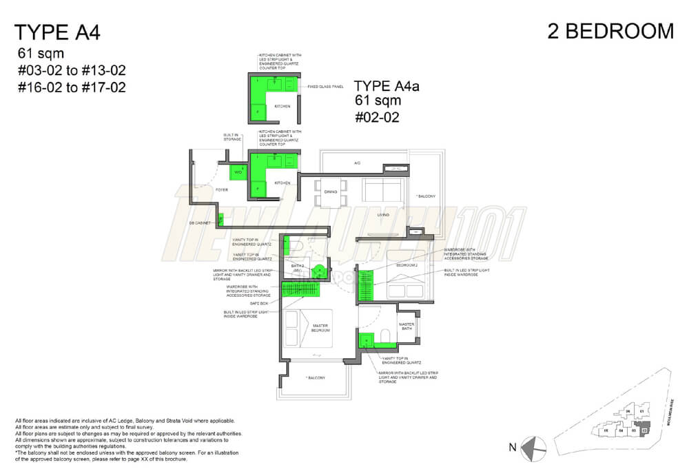 NEU at Novena Floor Plan 2-Bedroom Type A4