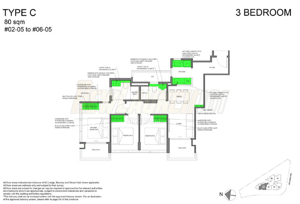 NEU at Novena Floor Plan 3-Bedroom Type C