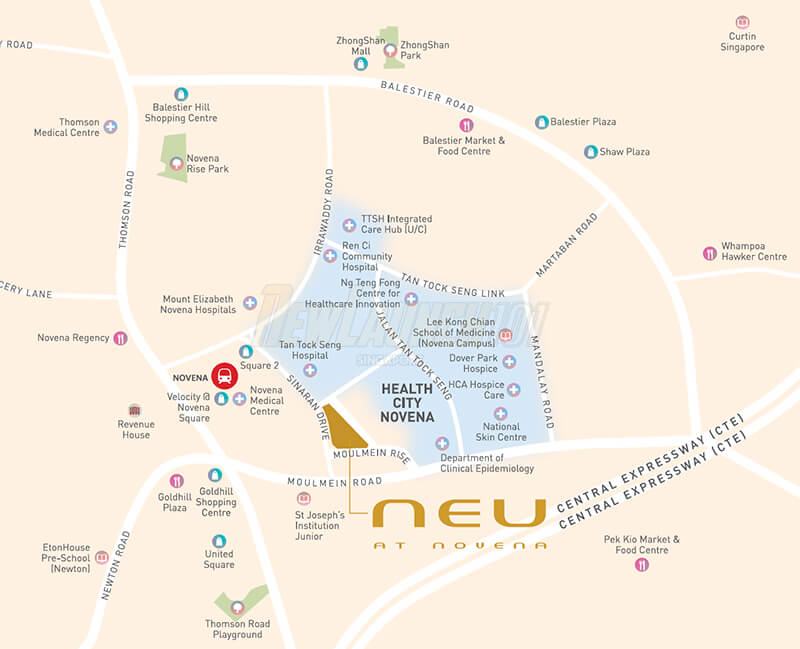 NEU at Novena Location Map