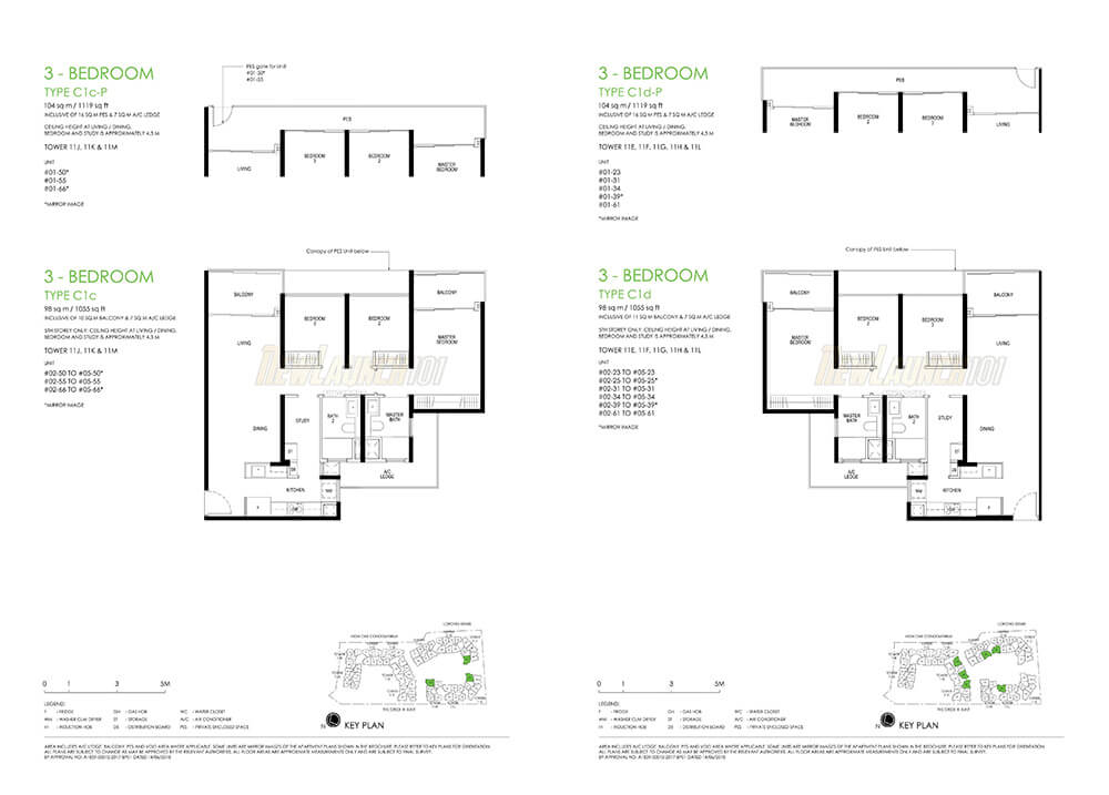 Daintree Residence Floor Plan 3-Bedroom Type C1C