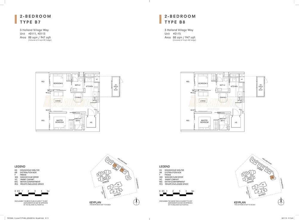 One Holland Village Residences Floor Plan 2-Bedroom Type B7