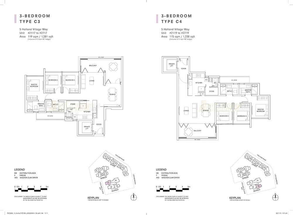 One Holland Village Residences Floor Plan 3-Bedroom Type C3