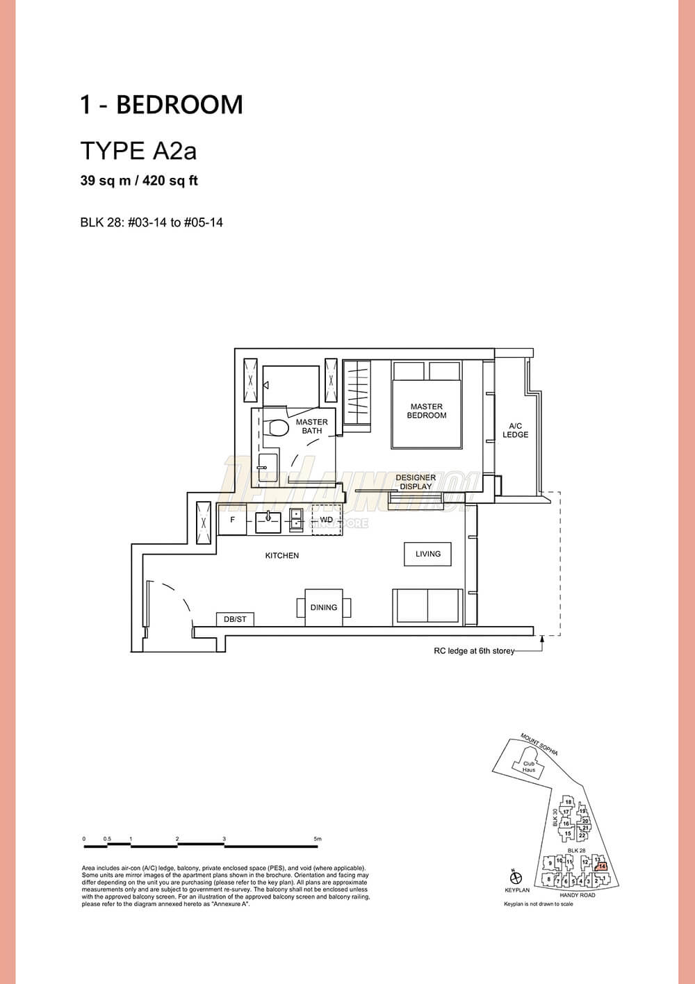 Haus on Handy Floor Plan 1-Bedroom Type A2a