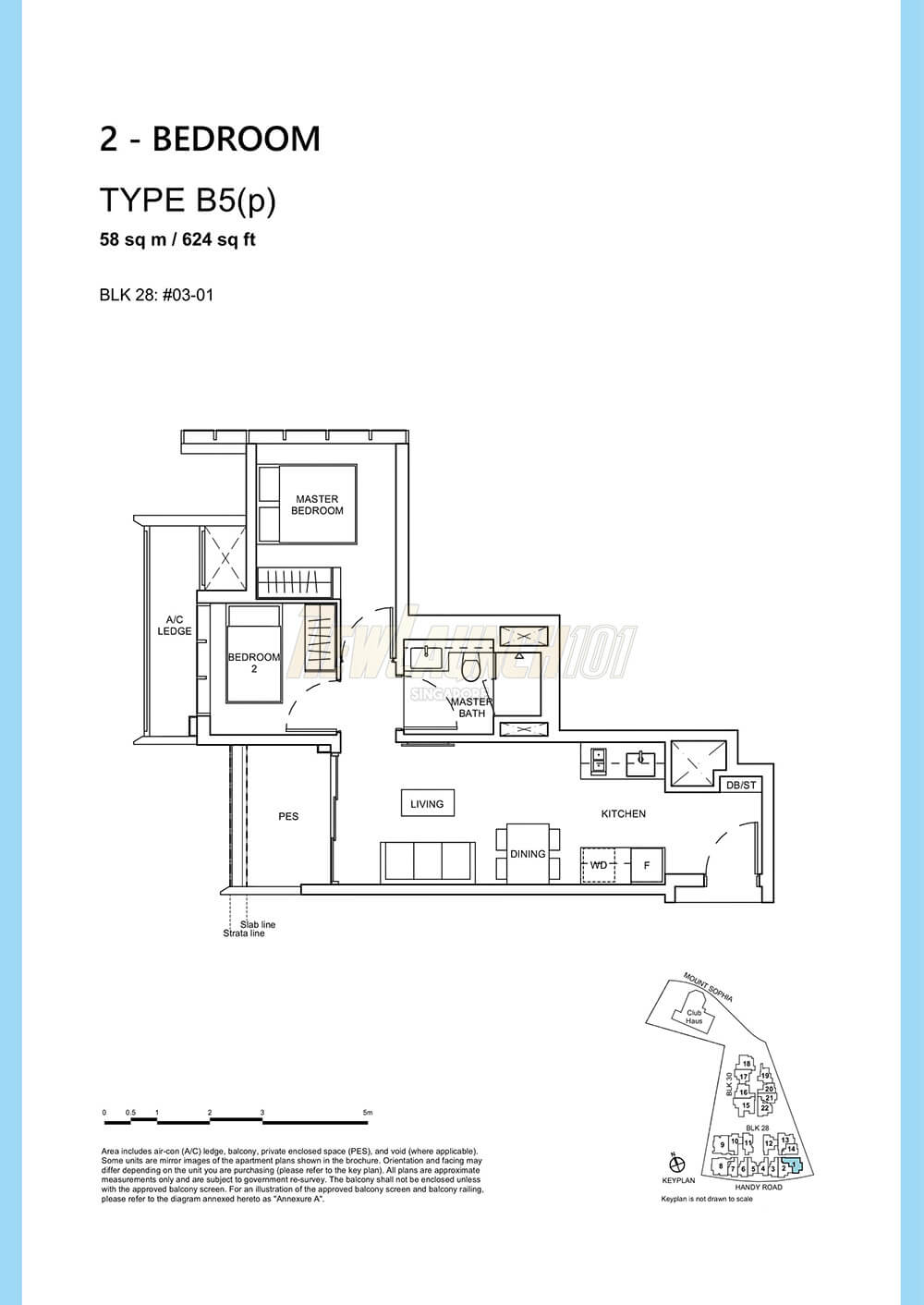Haus on Handy Floor Plan 2-Bedroom Type B5p