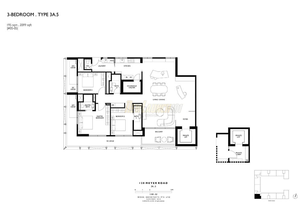 Meyerhouse Floor Plan 3-Bedroom Type 3A5