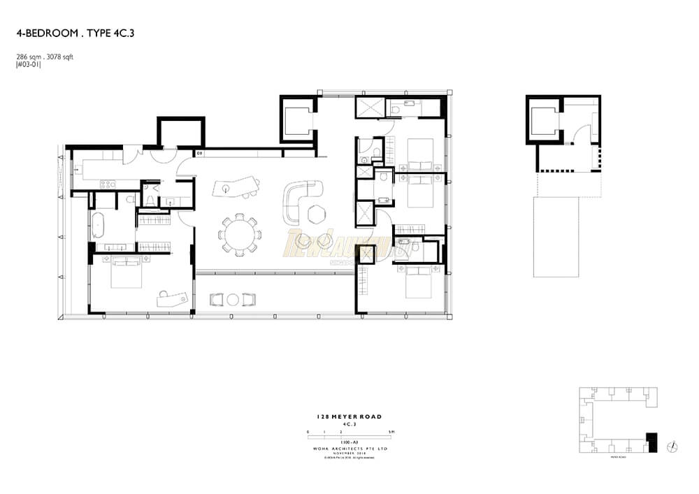 Meyerhouse Floor Plan 4-Bedroom Type 4C3