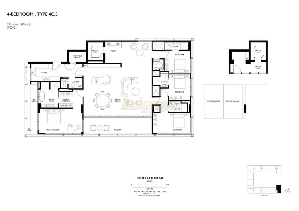 Meyerhouse Floor Plan 4-Bedroom Type 4C5