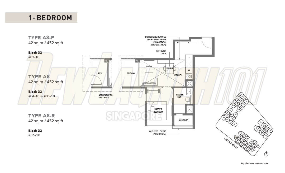 The M Condo Floor Plan 1-Bedroom Type A8p