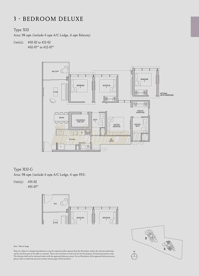 Kopar at Newton Floor Plan 3-Bedroom Deluxe Type 3D2