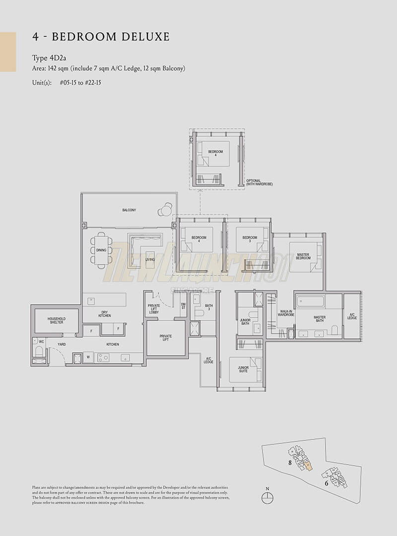 Kopar at Newton Floor Plan 4-Bedroom Deluxe Type 4D2a