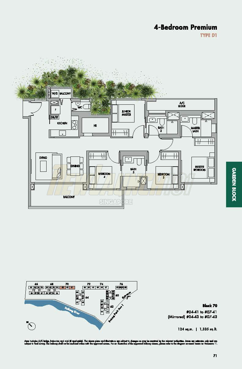 The Tre Ver Floor Plan 4-Bedroom Premium Type D1