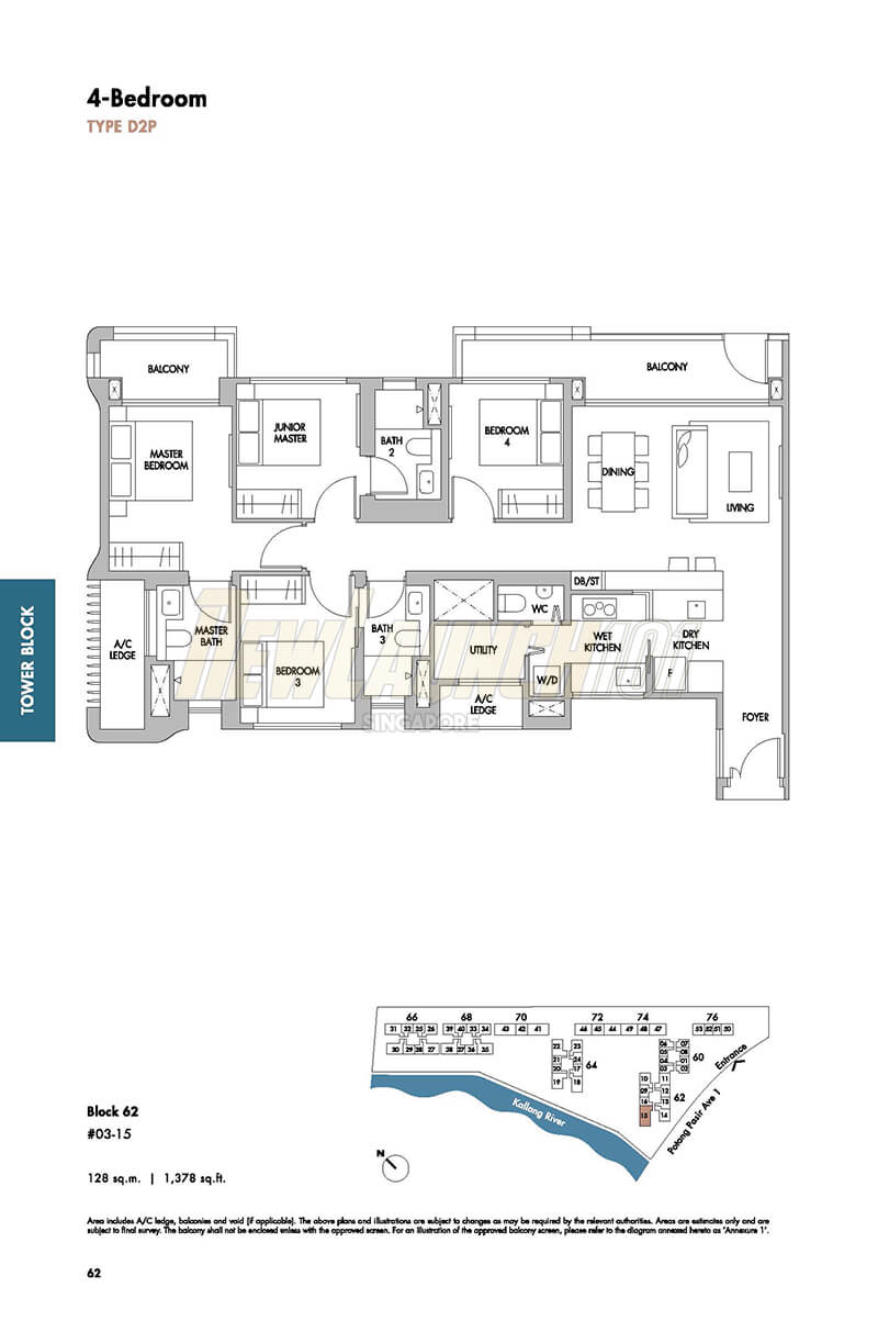 The Tre Ver Floor Plan 4-Bedroom Type D2P
