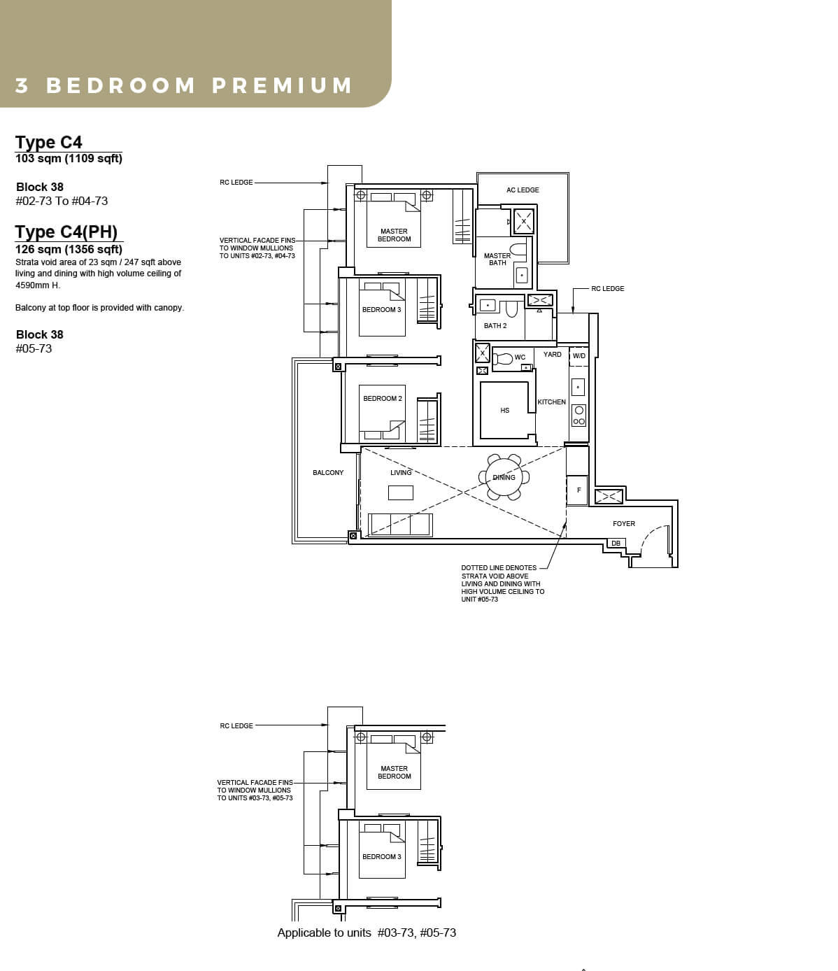 Forett at Bukit Timah Floor Plan 3-Bedroom Premium Type C4