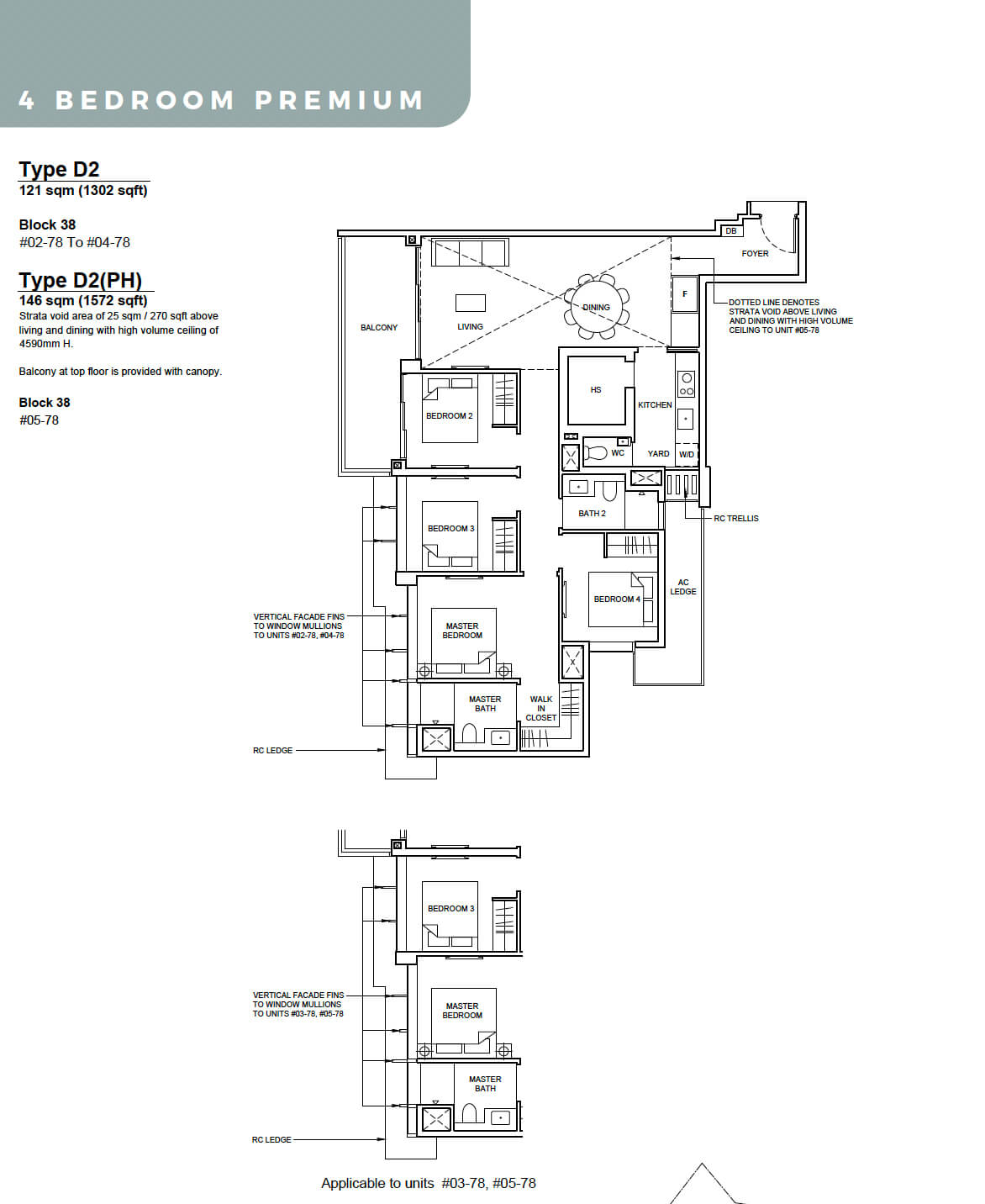 Forett at Bukit Timah Floor Plan 4-Bedroom Premium Type D2 PH
