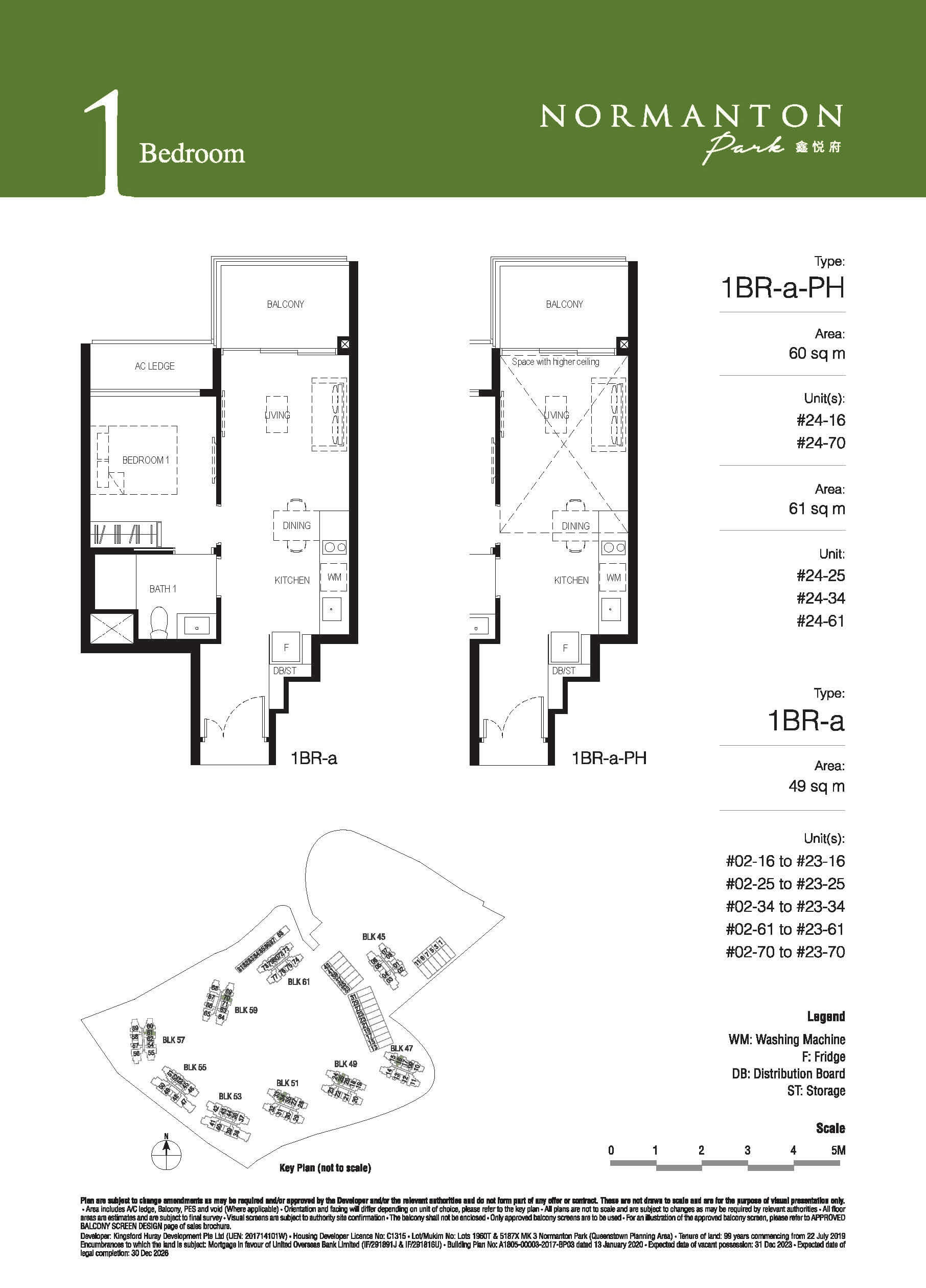 Normanton Park Floor Plan 1-Bedroom Type A