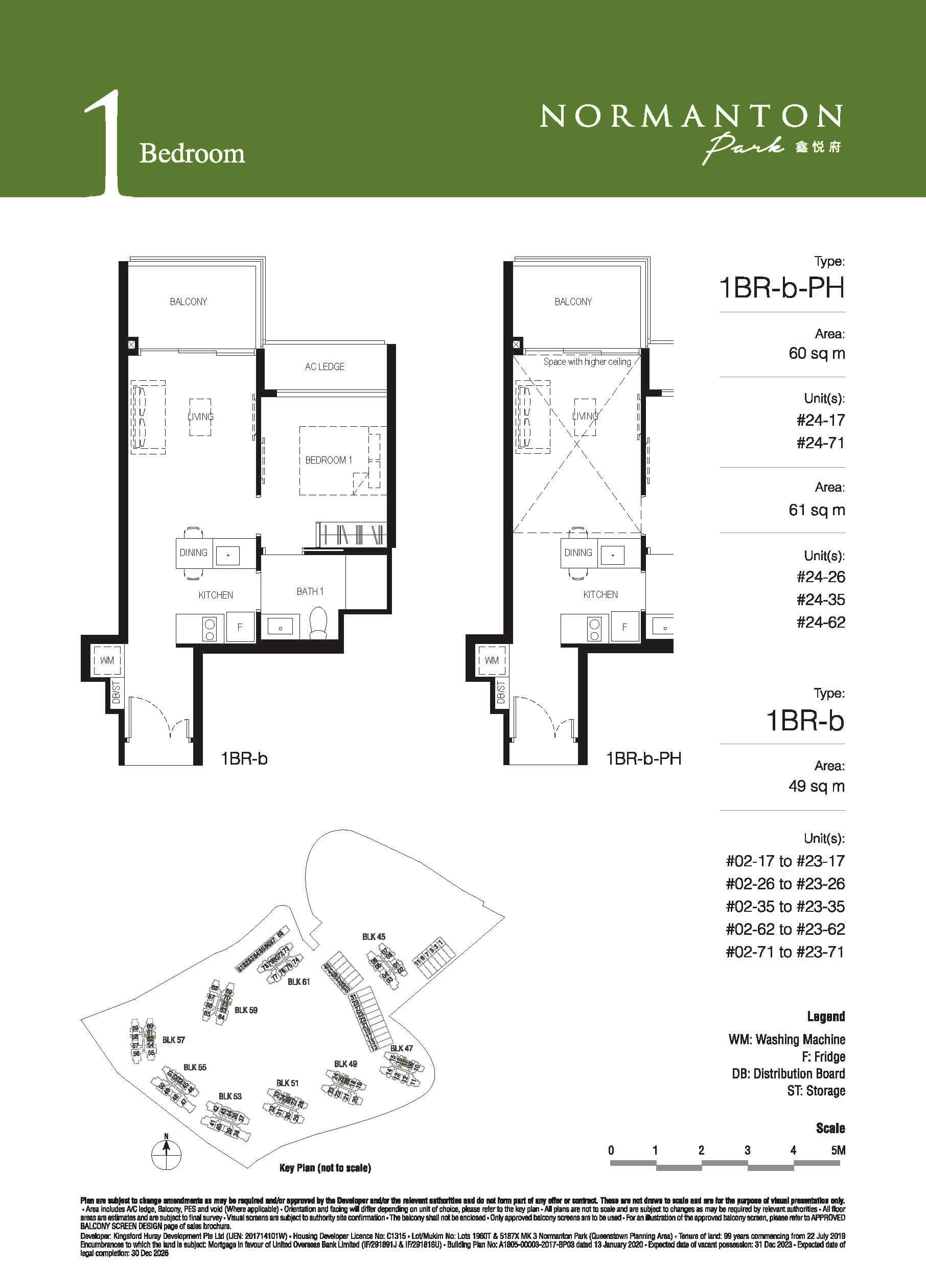 Normanton Park Floor Plan 1-Bedroom Type B