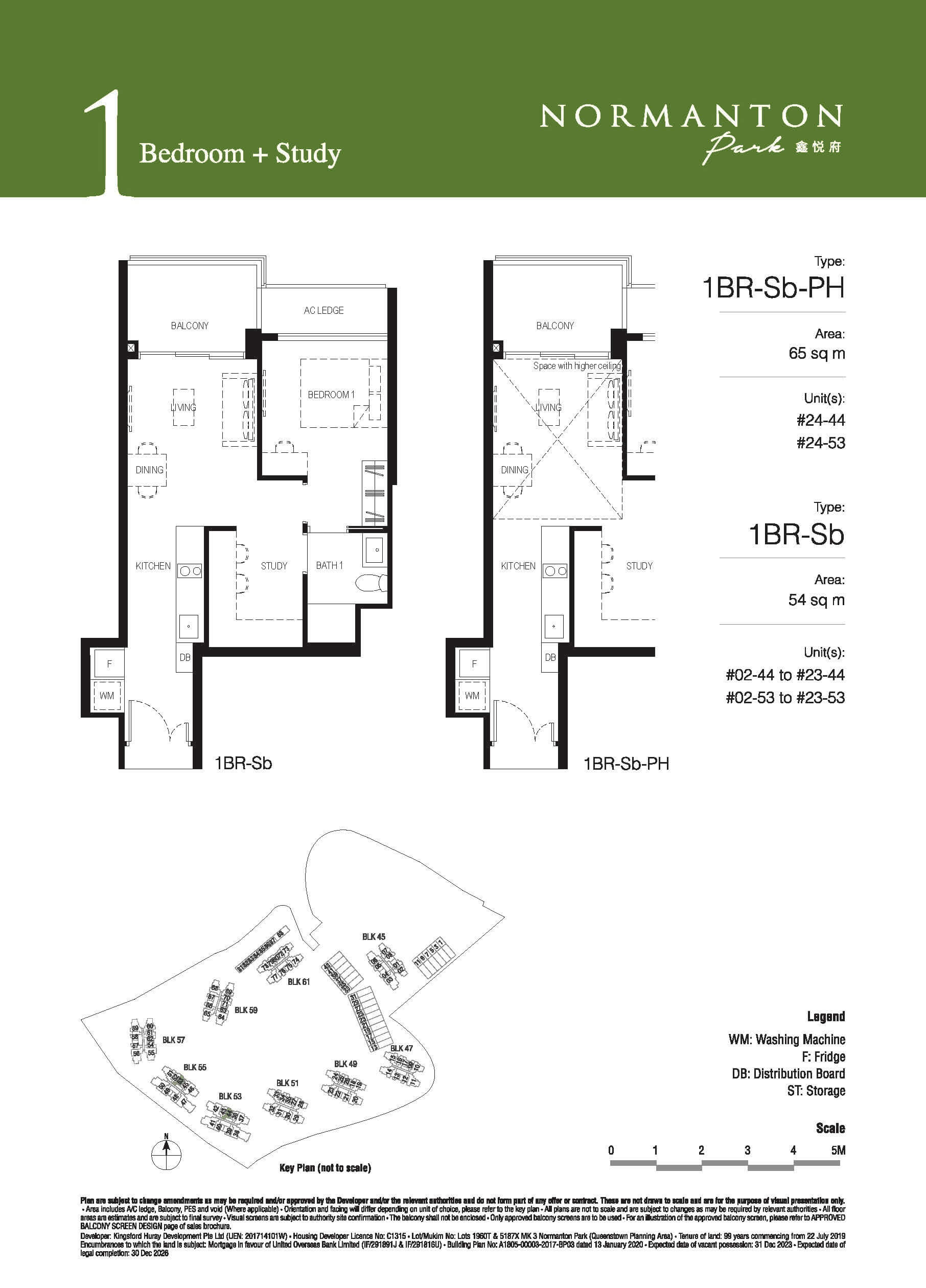 Normanton Park Floor Plan 1-Bedroom Type SB