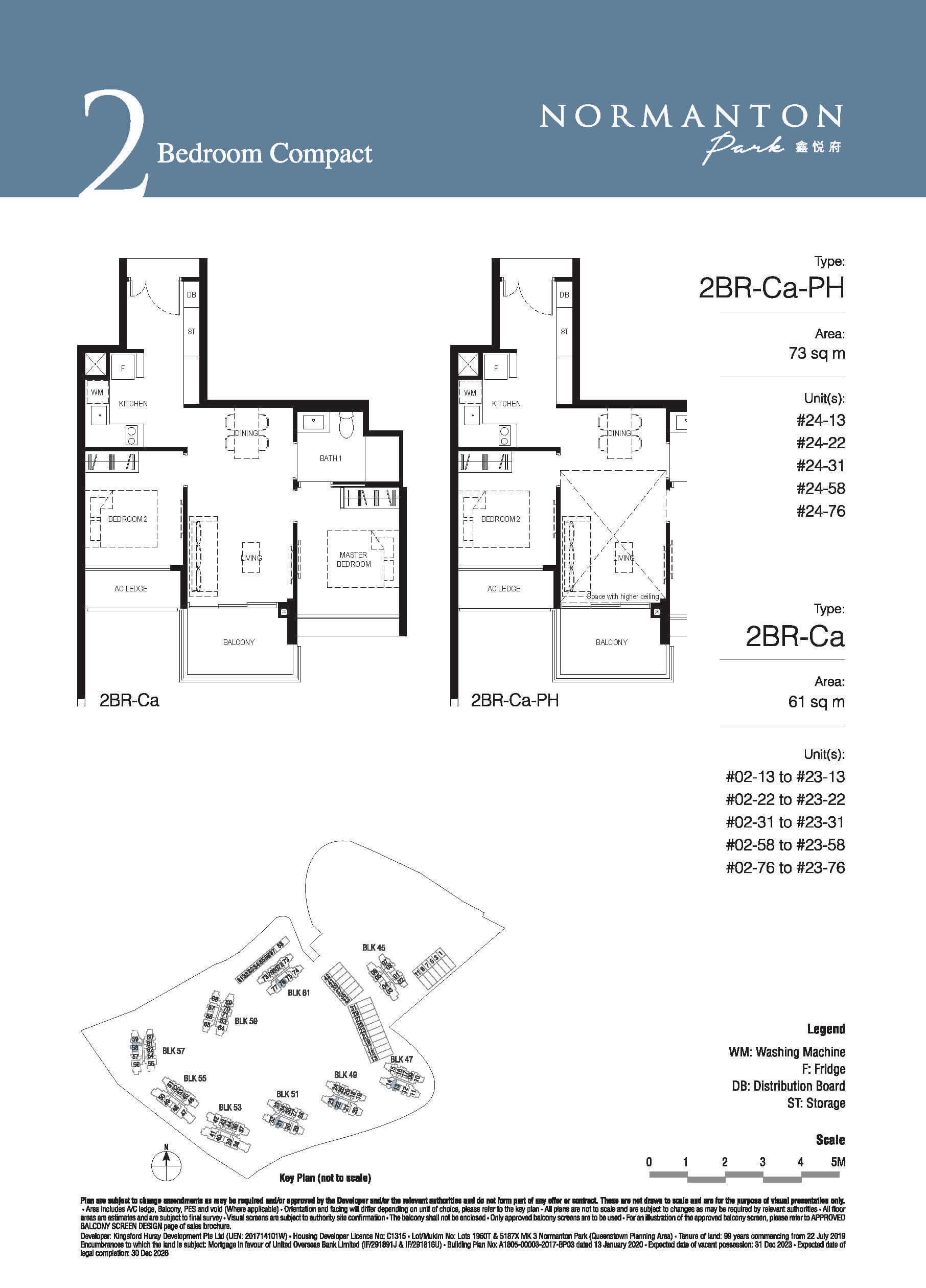 Normanton Park Floor Plan 2-Bedroom Compact Type Ca