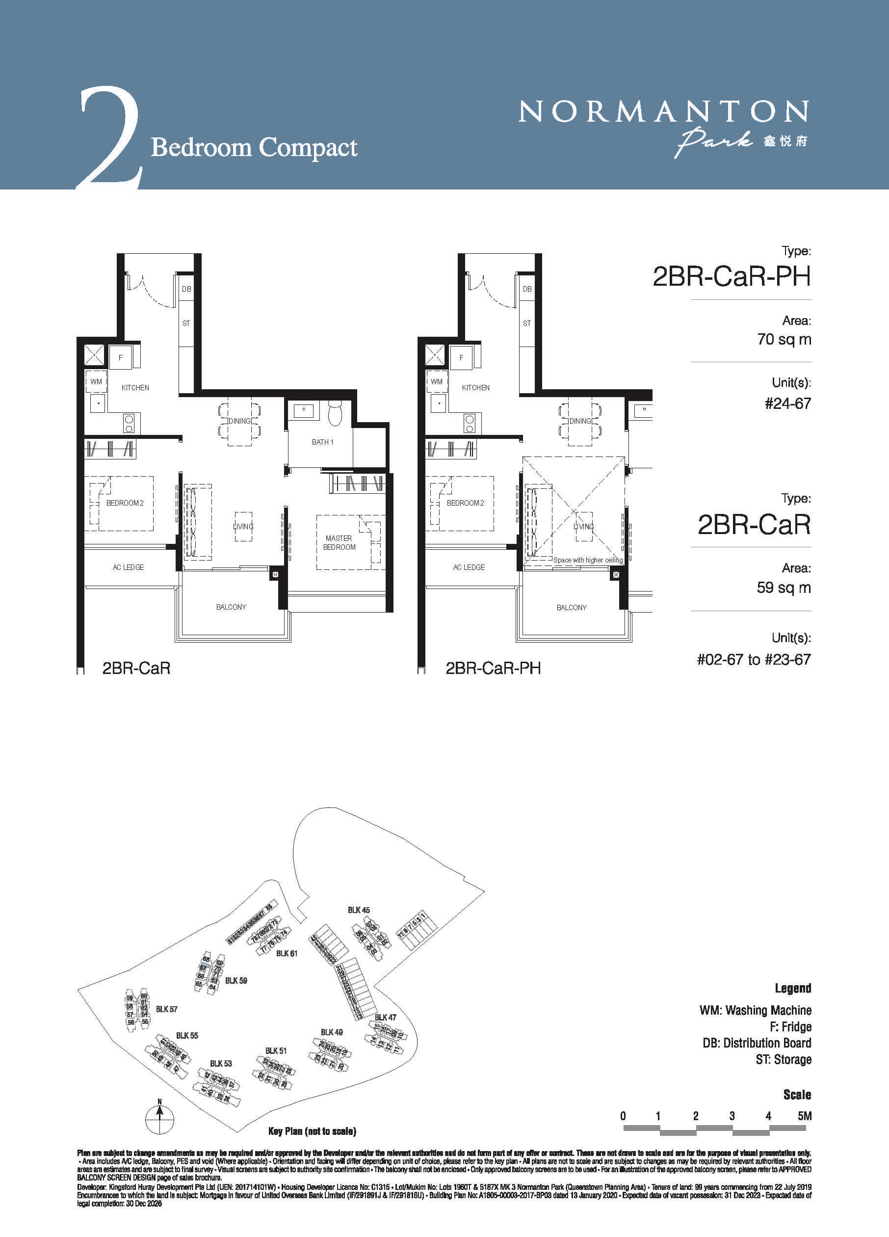 Normanton Park Floor Plan 2-Bedroom Compact Type CaR
