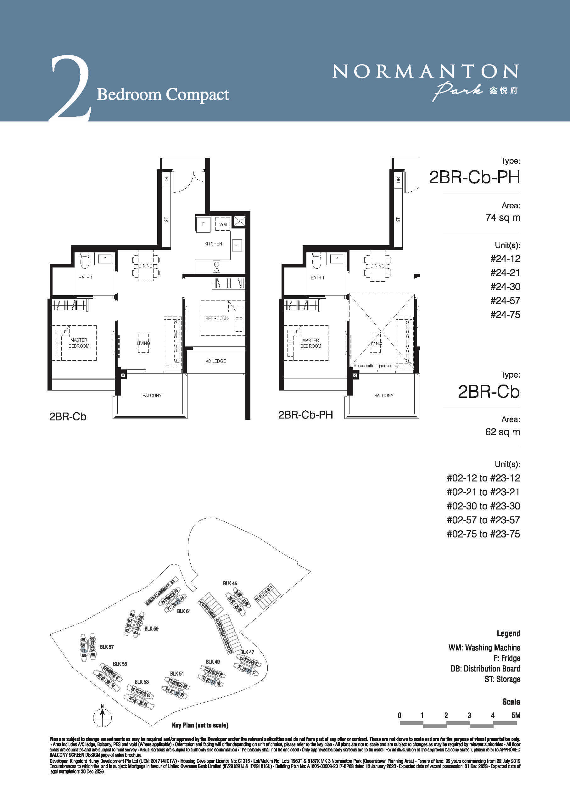 Normanton Park Floor Plan 2-Bedroom Compact Type Cb