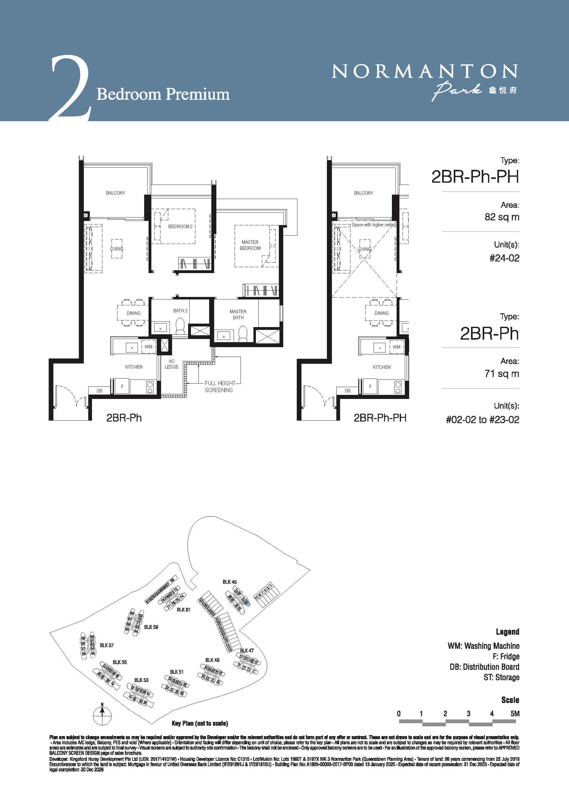 Normanton Park Floor Plan 2-Bedroom Premium Type Ph