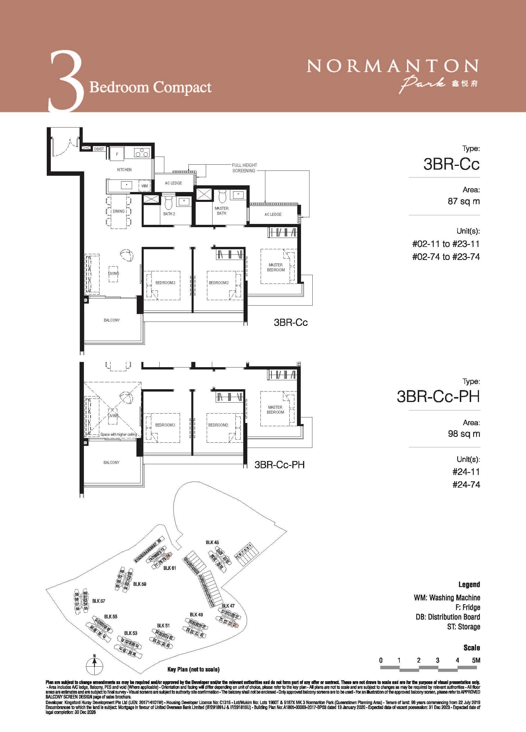 Normanton Park Floor Plan 3-Bedroom Compact Type Cc