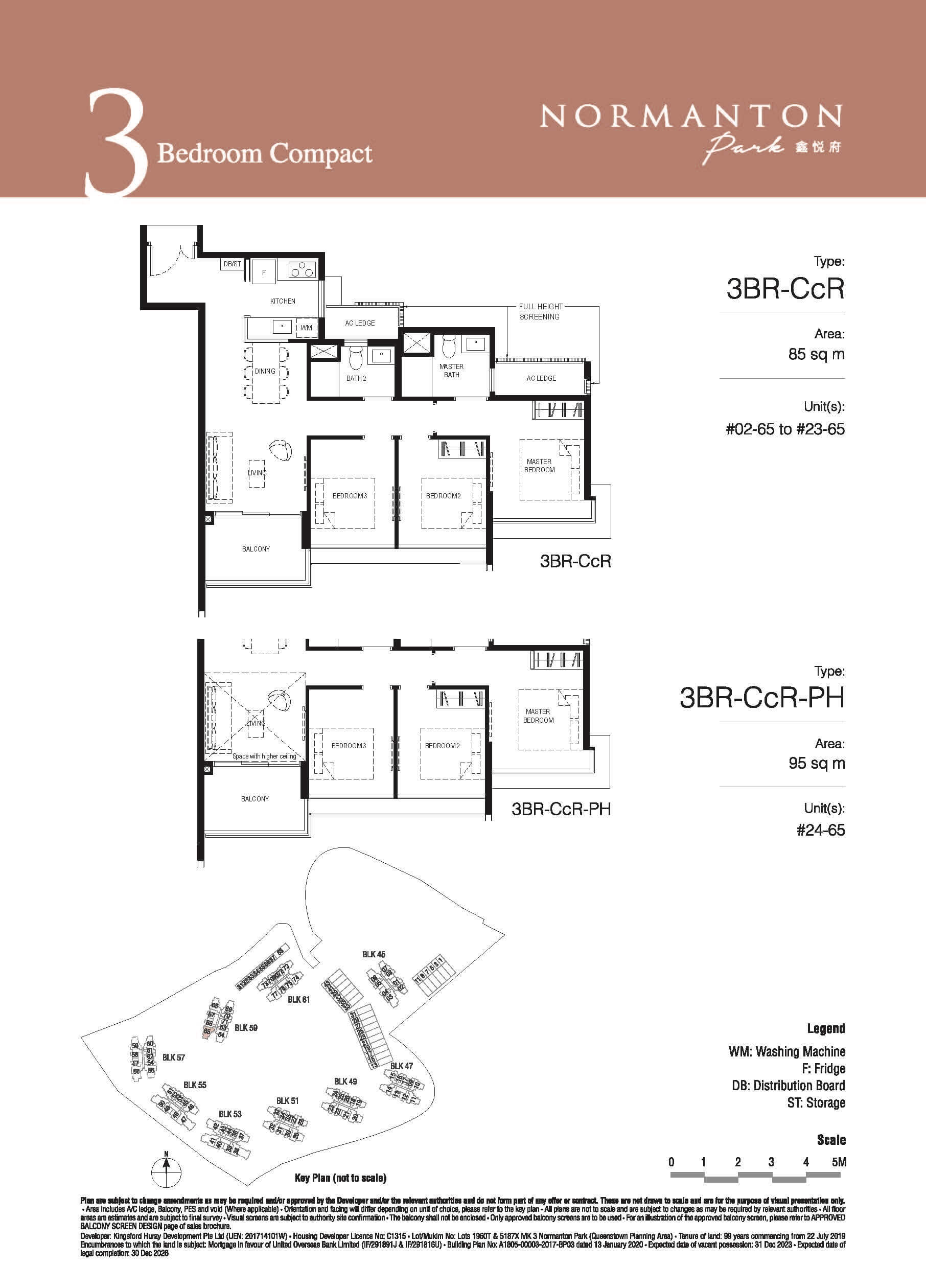 Normanton Park Floor Plan 3-Bedroom Compact Type CcR