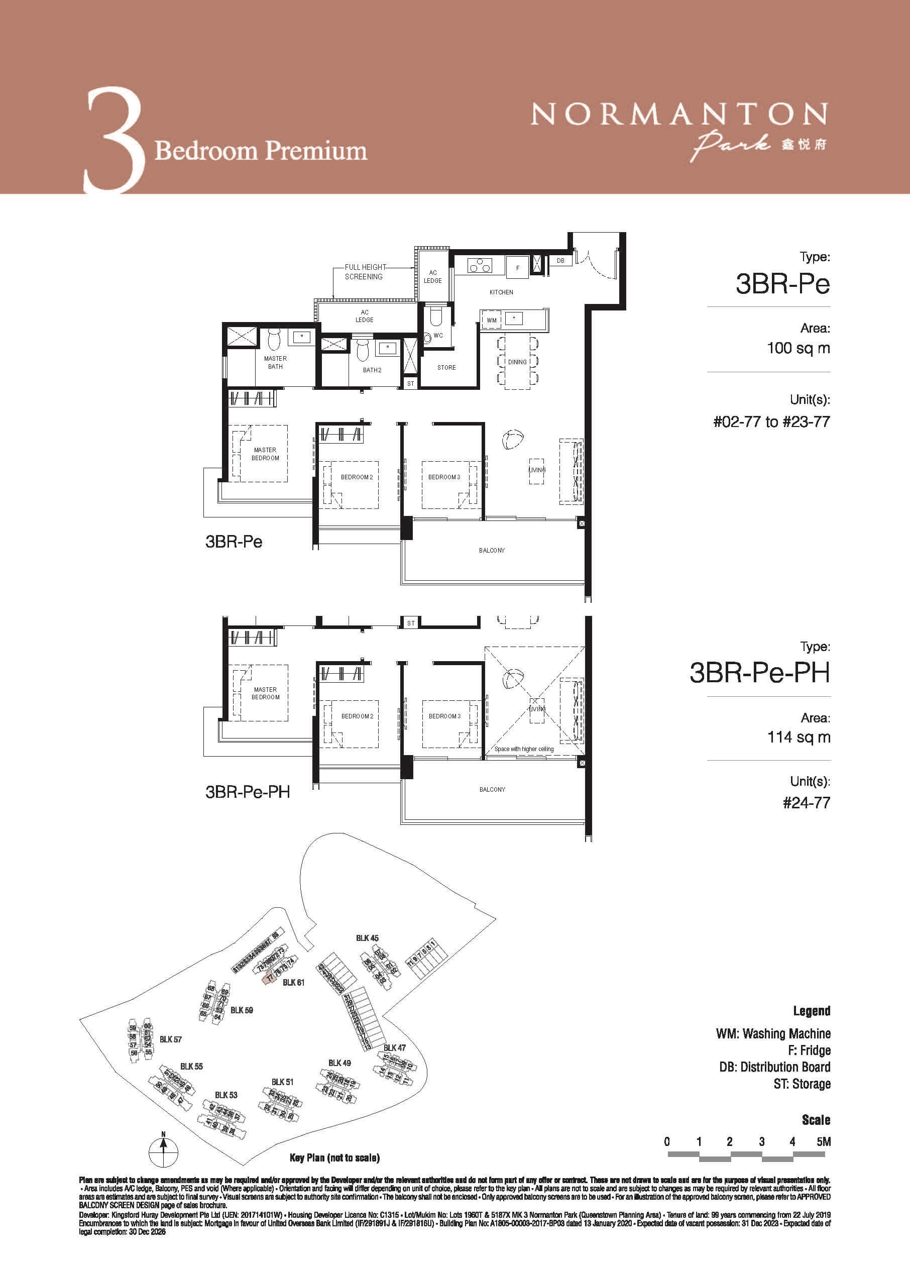 Normanton Park Floor Plan 3-Bedroom Premium Type Pe