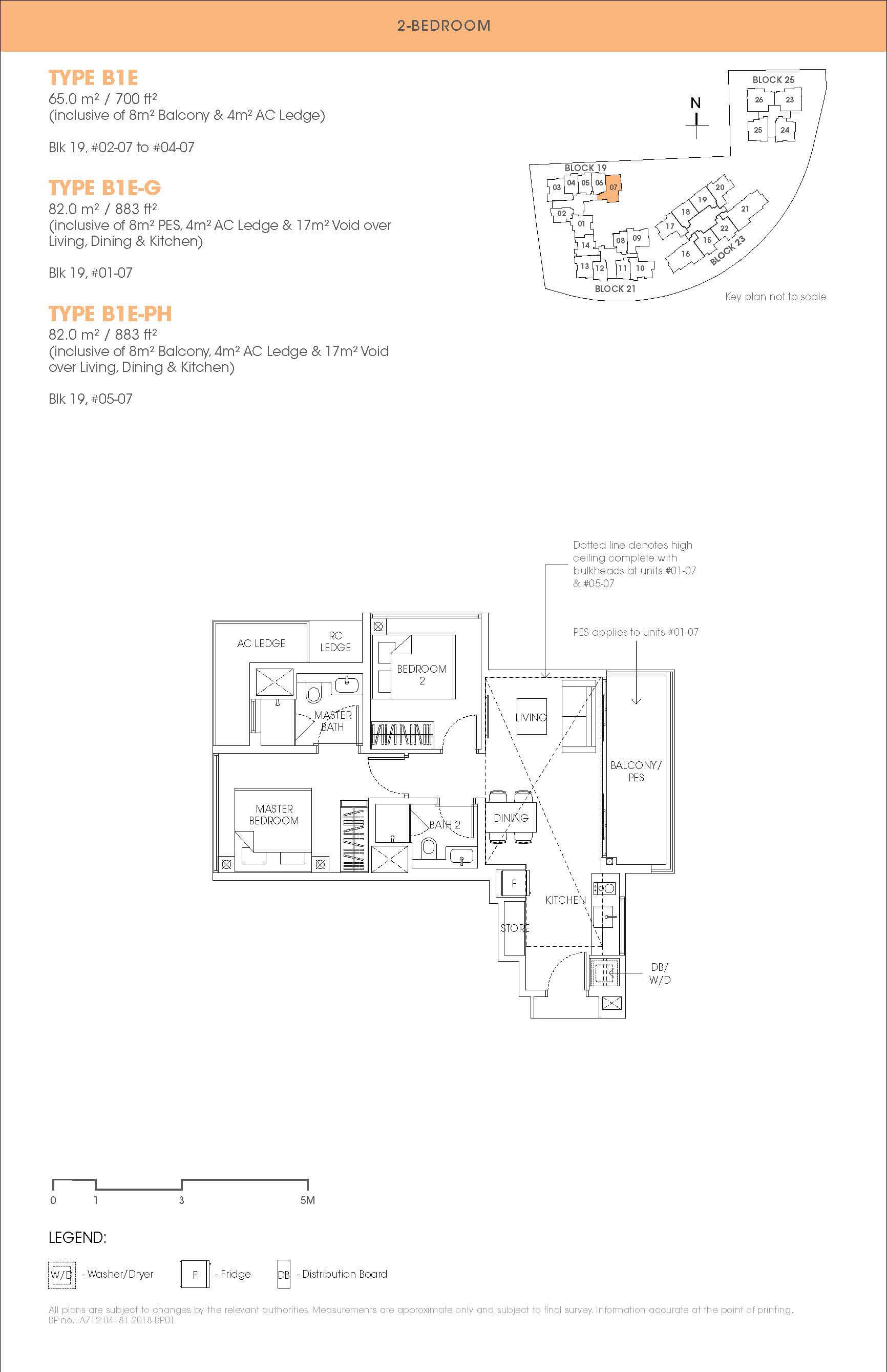 The Antares Floor Plan 2-Bedroom Type B1E