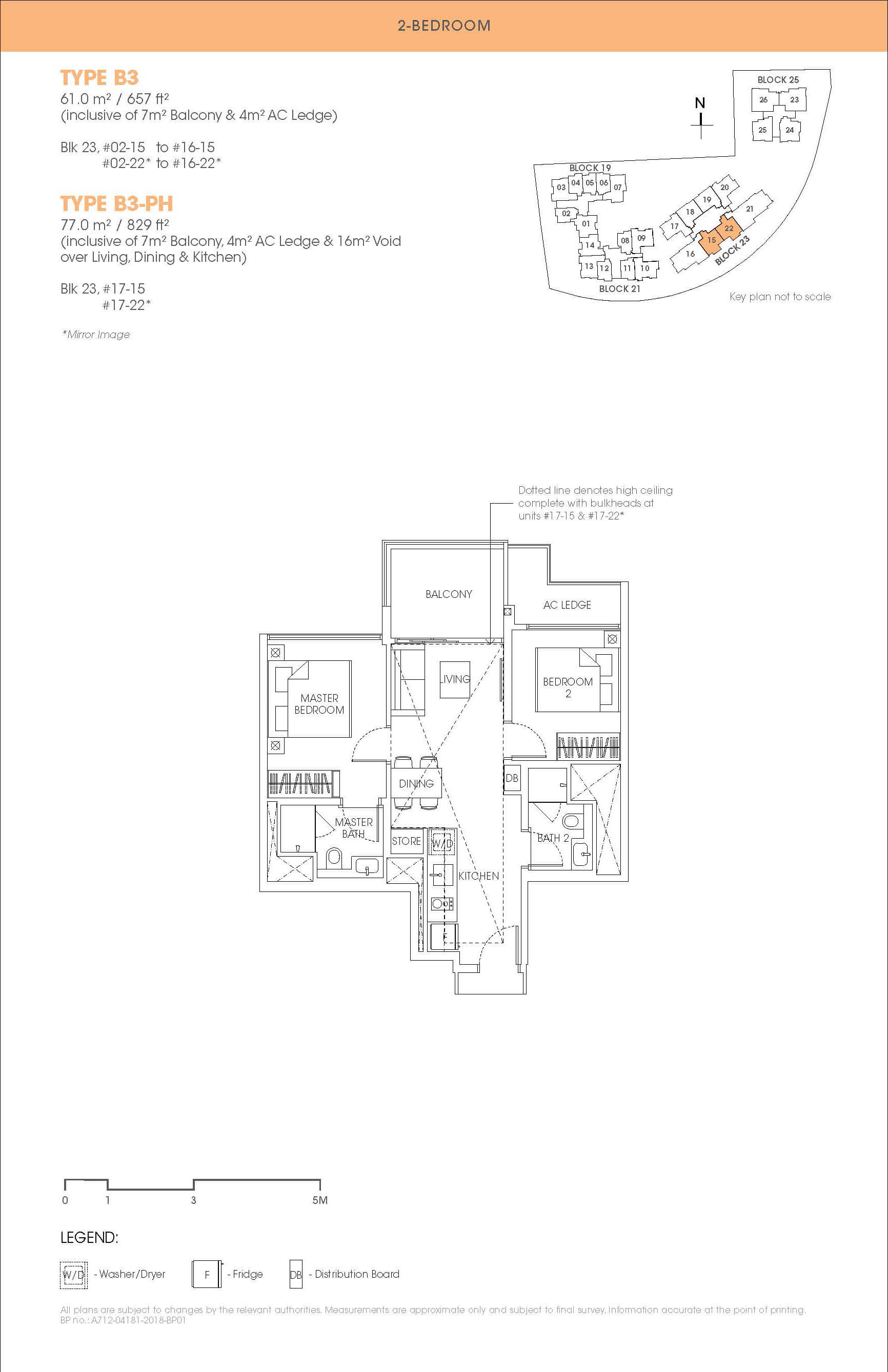 The Antares Floor Plan 2-Bedroom Type B3