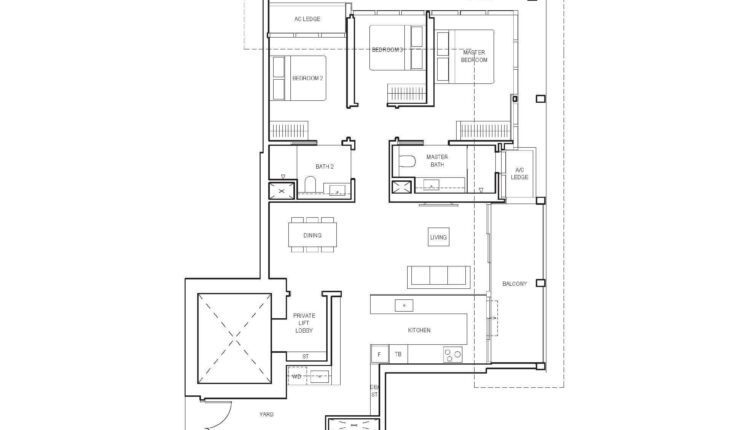 Canninghill Piers Floor Plan 3-Bedroom Premium Type CP1