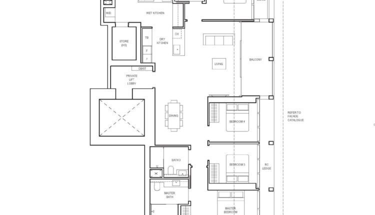 Canninghill Piers Floor Plan 4-Bedroom Premium Type DP1