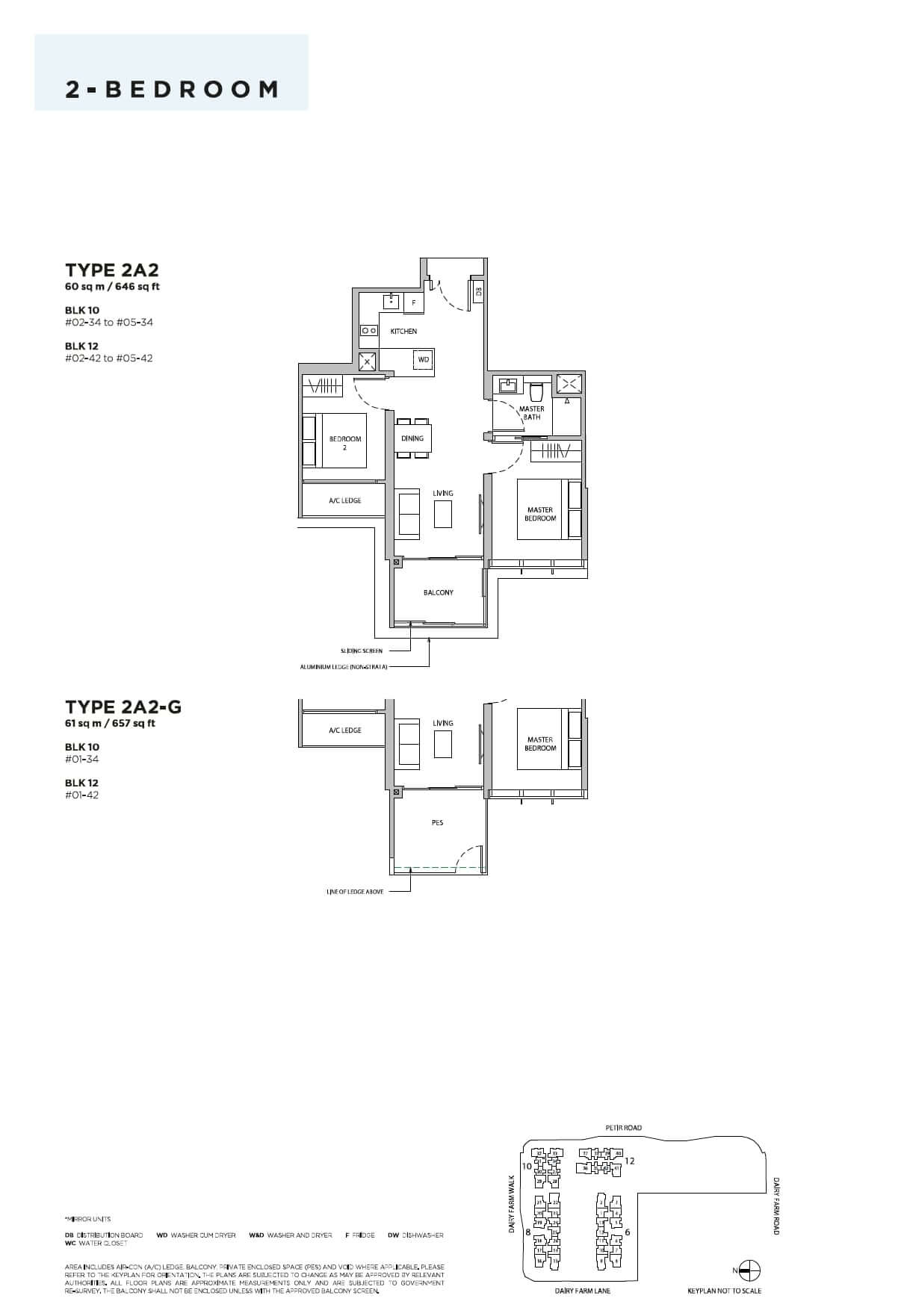 Dairy Farm Residences Floor Plan 2-Bedroom Type 2A2