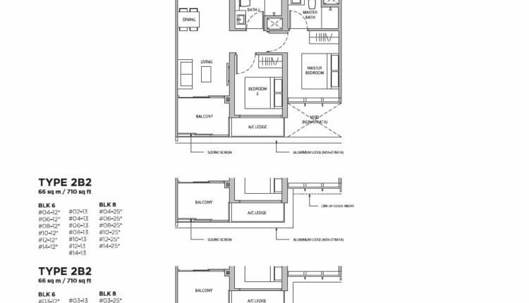 Dairy Farm Residences Floor Plan 2-Bedroom Type 2B2
