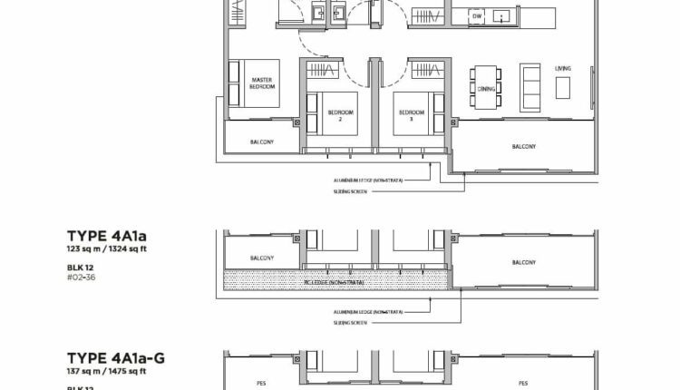 Dairy Farm Residences Floor Plan 4-Bedroom Type 4A1a