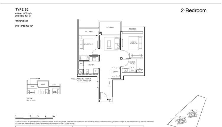AMO Residence Floor Plan 2-Bedroom Type B2