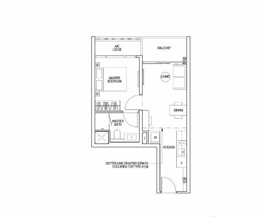 Piccadilly Grand Floor Plan 1-Bedroom Type A1