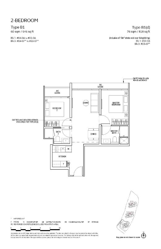 Piccadilly Grand Floor Plan 2-Bedroom Type B1