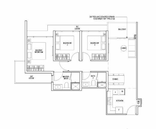 Piccadilly Grand Floor Plan 3-Bedroom Type C1