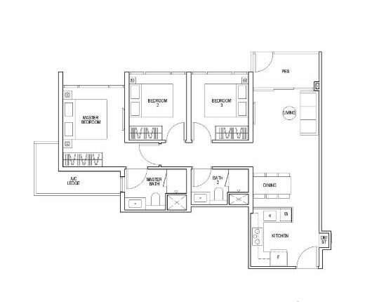 Piccadilly Grand Floor Plan 3-Bedroom Type C1p