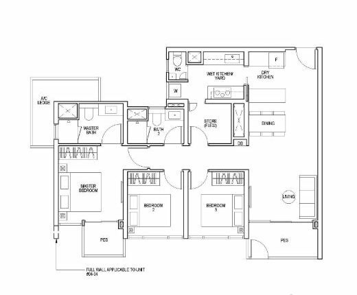Piccadilly Grand Floor Plan 3-Bedroom Type C2p
