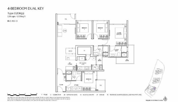 Piccadilly Grand Floor Plan 4-Bedroom Dual Key Type D2DKp