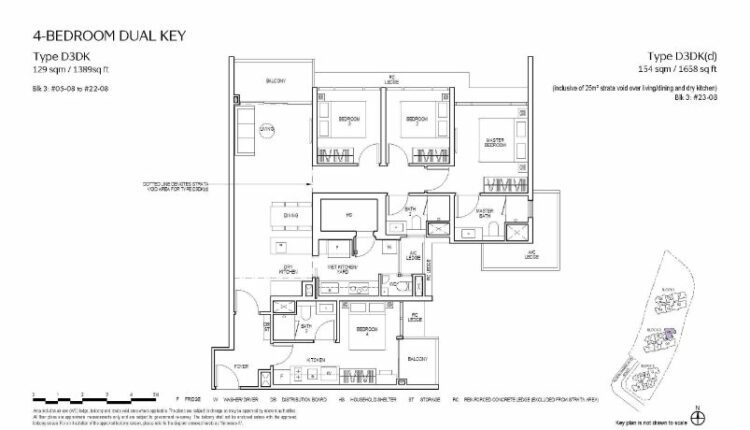 Piccadilly Grand Floor Plan 4-Bedroom Dual Key Type D3DK