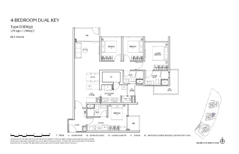 Piccadilly Grand Floor Plan 4-Bedroom Dual Key Type D3DKp