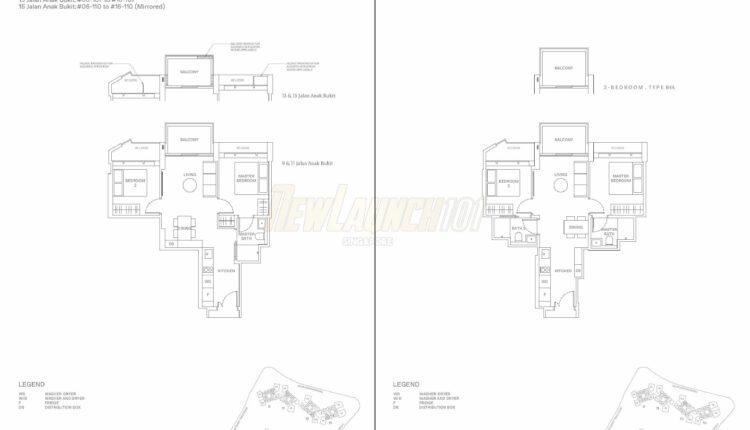 The Reserve Residences Floor Plan 2-Bedroom Type B3