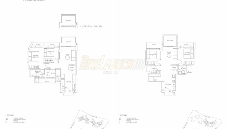 The Reserve Residences Floor Plan 2-Bedroom Type B7