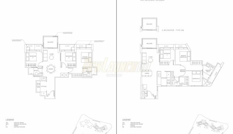 The Reserve Residences Floor Plan 3-Bedroom Type C1