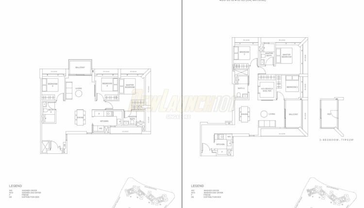 The Reserve Residences Floor Plan 3-Bedroom Type C3