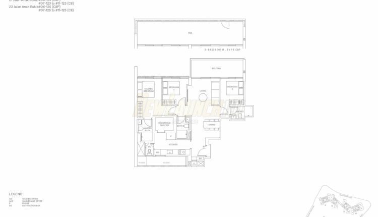 The Reserve Residences Floor Plan - Creekside 3-Bedroom Type C8